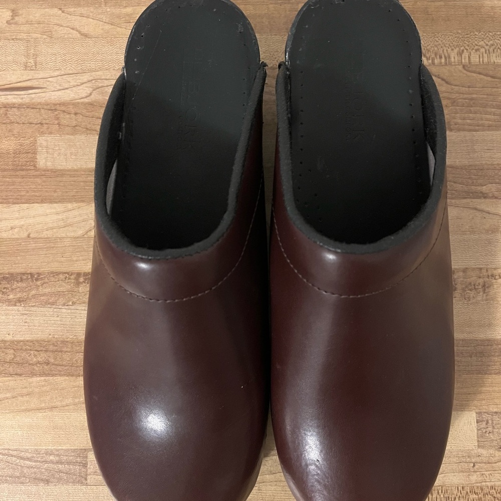 Björk Brown Slip On Mules Round Toe Clogs Swedish Comfort Shoes Sz 40 (9/9.5 US) - Picture 3 of 10